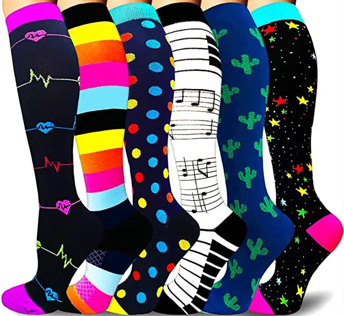 Jacquard Music Cactus Mix compression socks sample