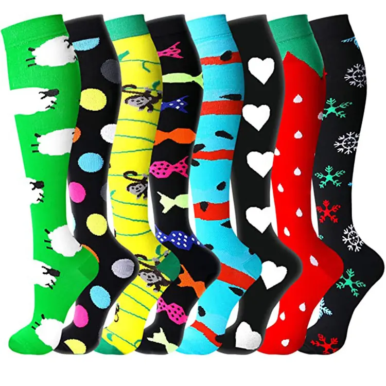 Eight Pair Novelty Icon Mix compression socks sample
