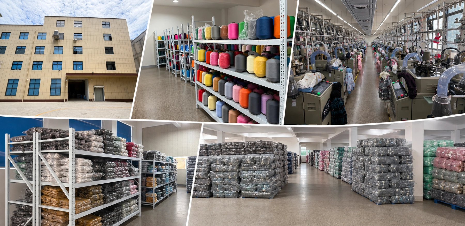 Factory building, yarn storage, compression sock knitting workshop, and warehouse in Zhuji